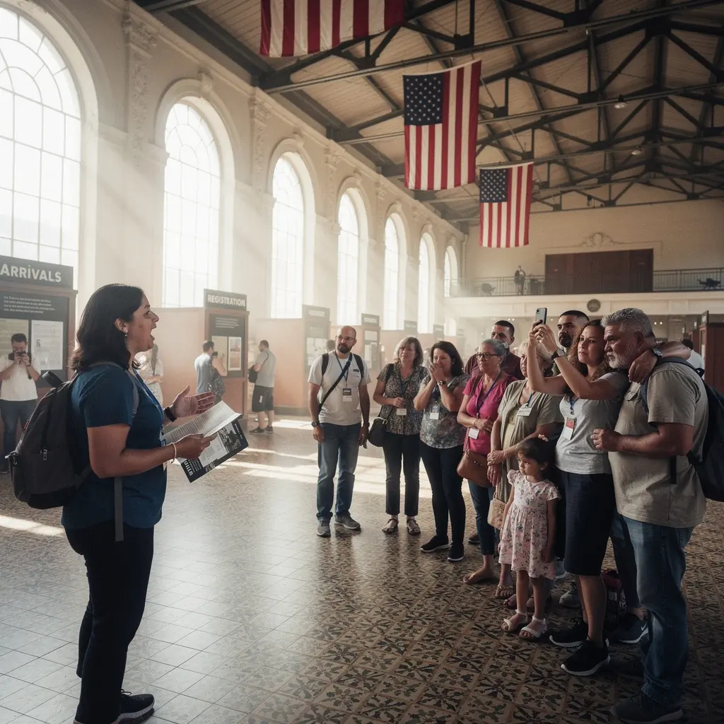 Zwiedzanie historycznych budynków w Nowym Jorku z przewodnikiem opowiadającym o ich architekturze.